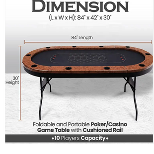 Winston 10 Player Poker Table - Black